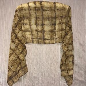 GAP Gold Tan Brown Plaid Scarf